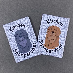 Newfoundland Dog Magnet, Kitchen Snoopervisor Portrait Decor Gift 2x3" Handmade